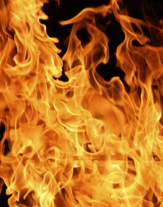 Flames Burning in Air