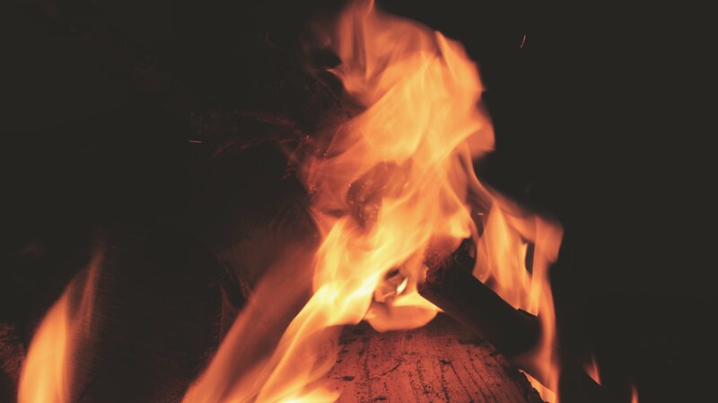 Flames Burning Wood — Orange