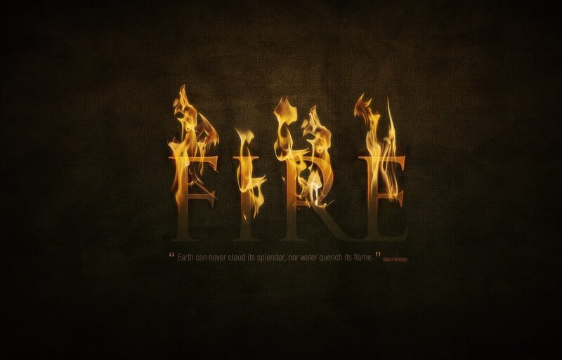 Flames Forming Text — Black, Dramatic, Digital Art, Quote, Fire, Yellow