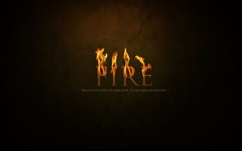 Flames Forming Text — Black, Dramatic, Digital Art, Quote, Orange