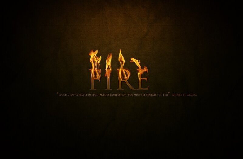 Flames Forming Text — Black, Dramatic, Digital Art
