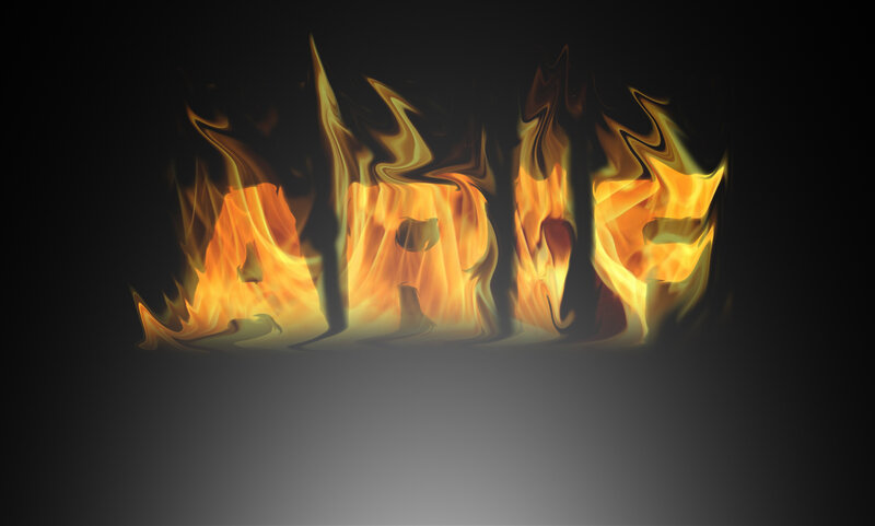 Flames Forming Text — Black