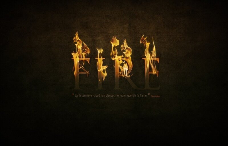 Flames Forming the Word FIRE — Black