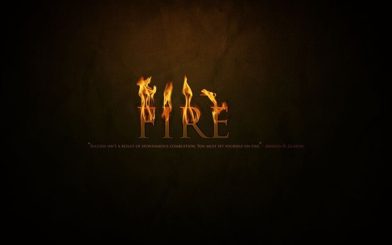 Flames Forming the Word Fire