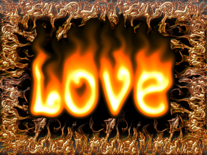 Flames Forming the Word Love — Orange