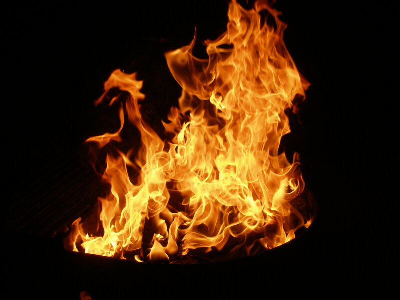 Flames in a Fire Pit — Orange