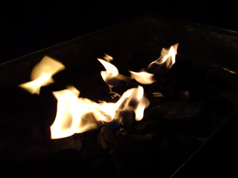 flames in a fire pit