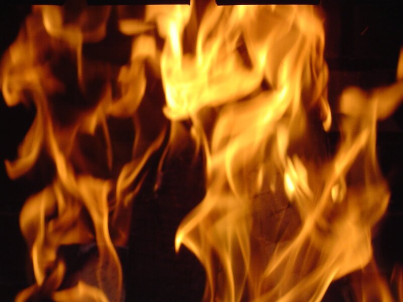Flames in a Fireplace — Orange, Dramatic