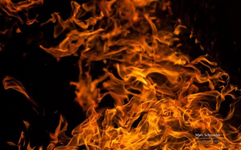 Flames in Dark Background