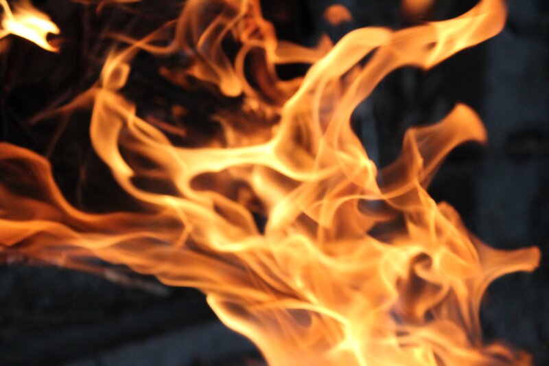 Flames in Motion — Orange, Dramatic, Photograph