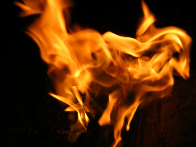 flames in the dark