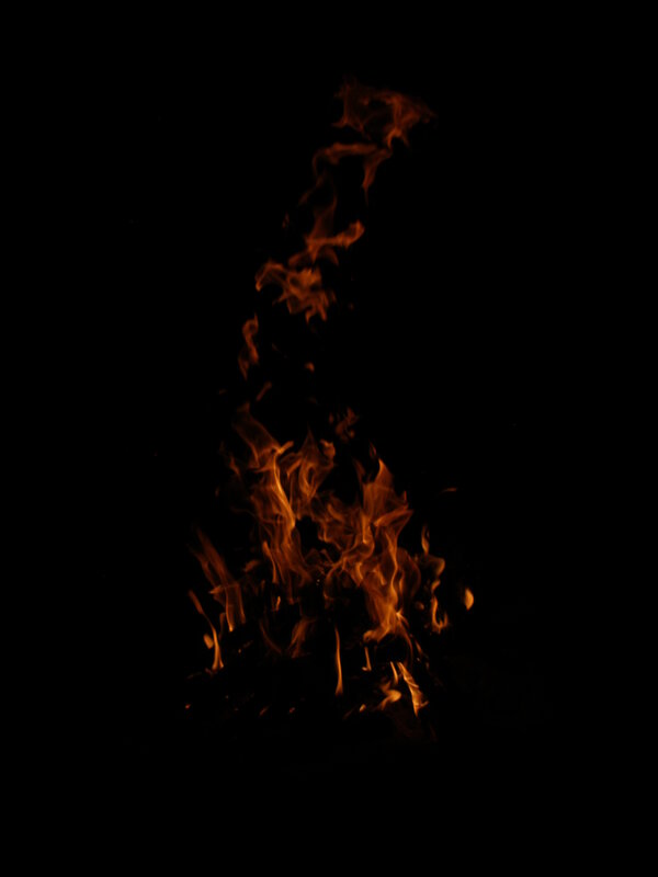 flames in the dark