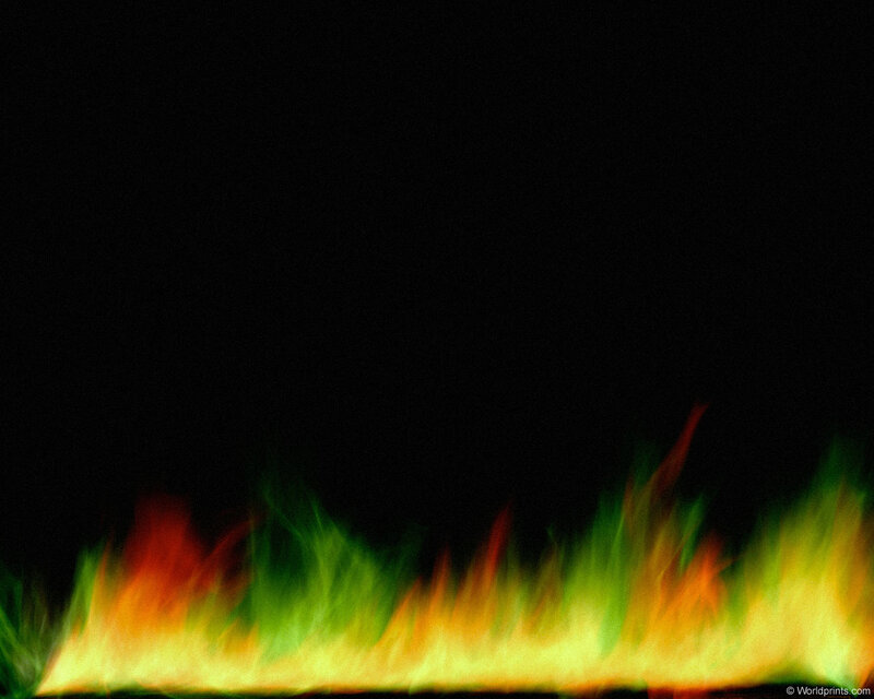 Flames on Black Background — Green