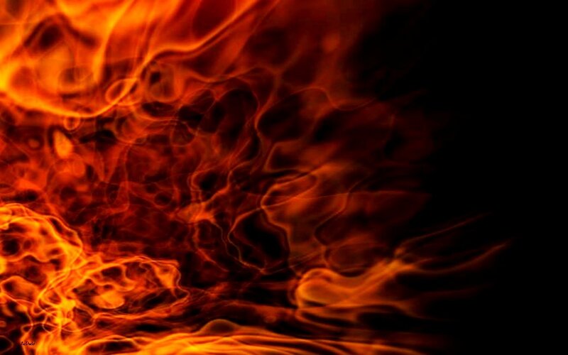 Flames on Black Background — Orange, Dramatic, Digital Art, Fire
