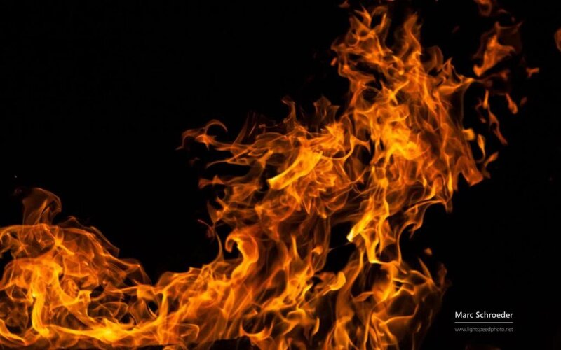 Flames on Black Background — Orange, Dramatic, Photograph, Fire