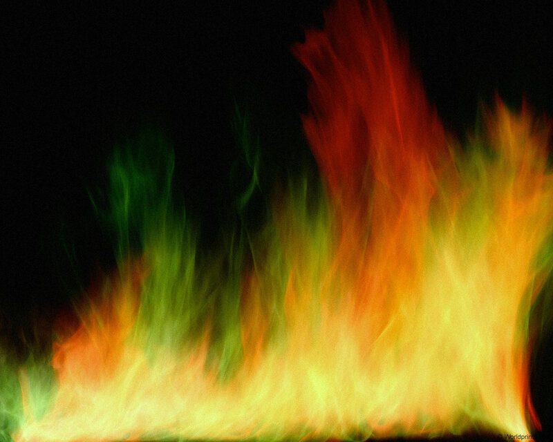 Flames on Black Background — Red, Dramatic, Photograph