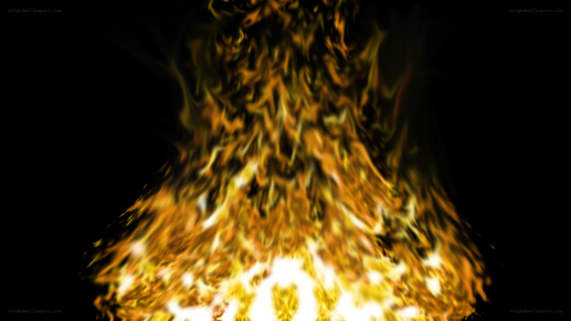 flames on black background