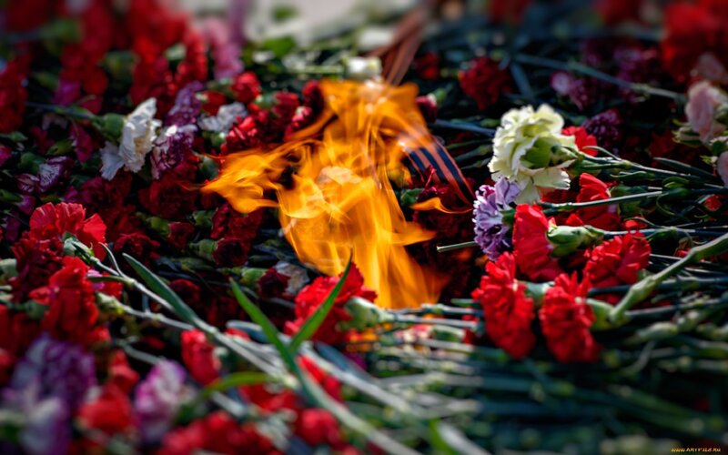 Flames on Flower Wreath