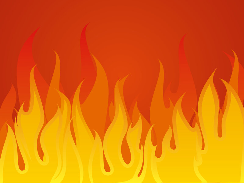 flames on red background