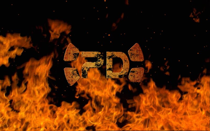 flames with logo background