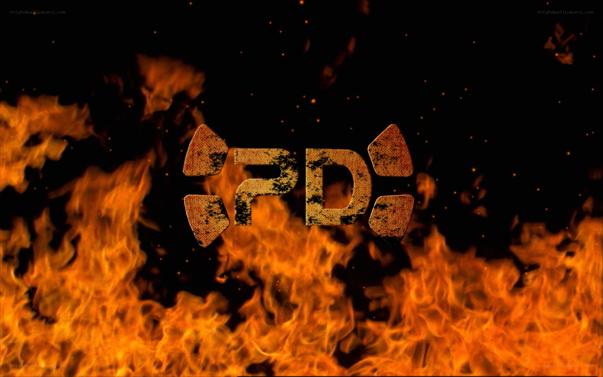 flames with logo background