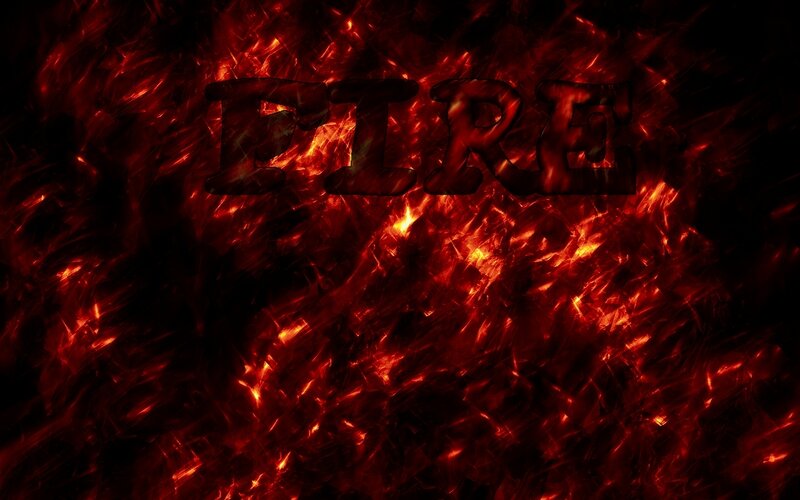 Flames with Text — Red