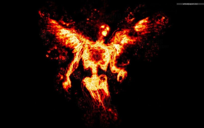 Flaming Angel Figure