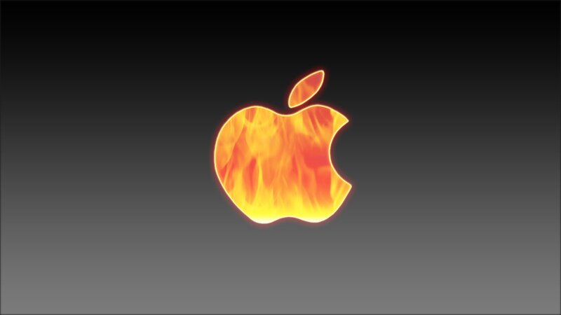 Flaming Apple Logo — Orange