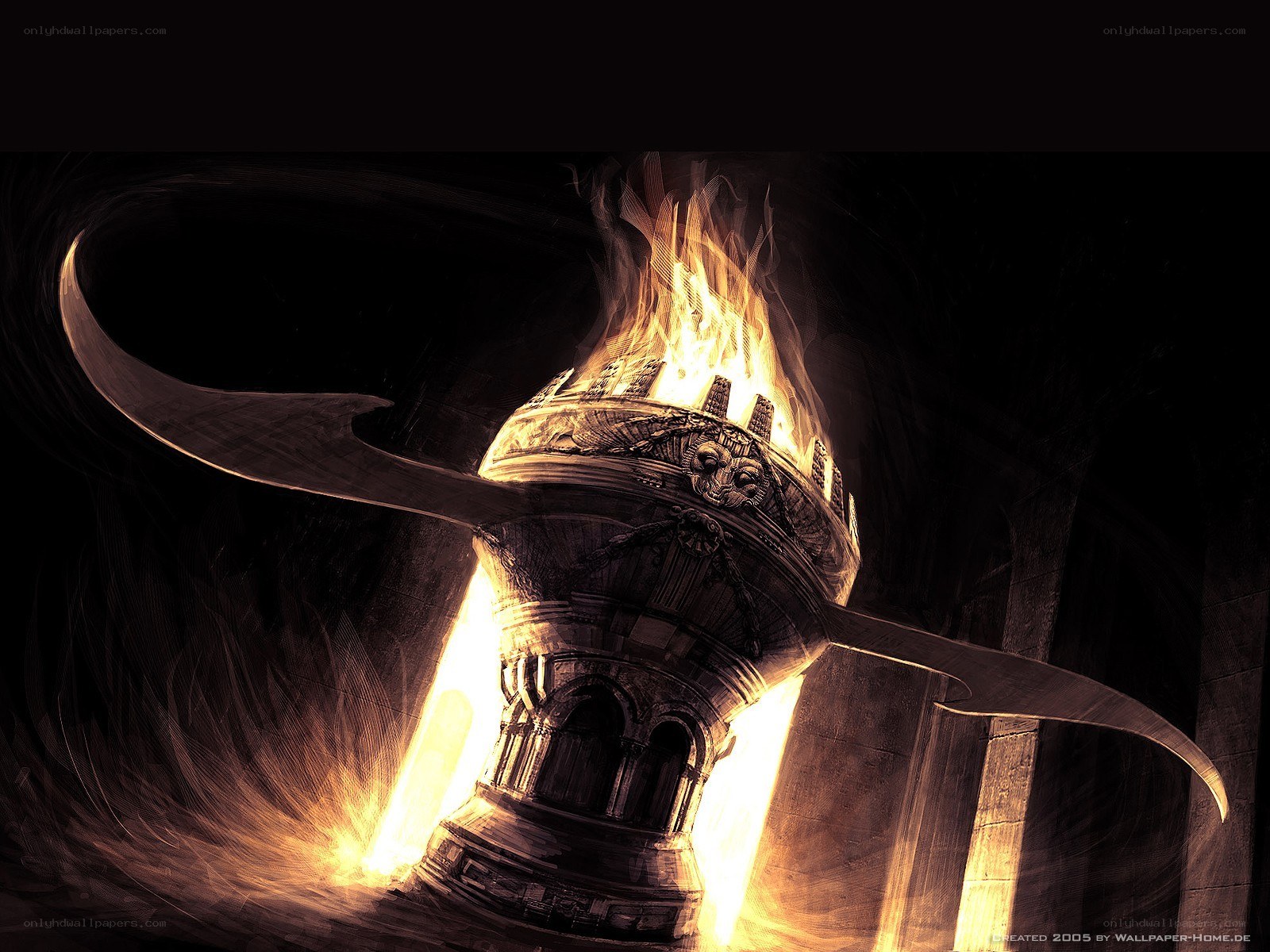 Flaming artifact in dark chamber