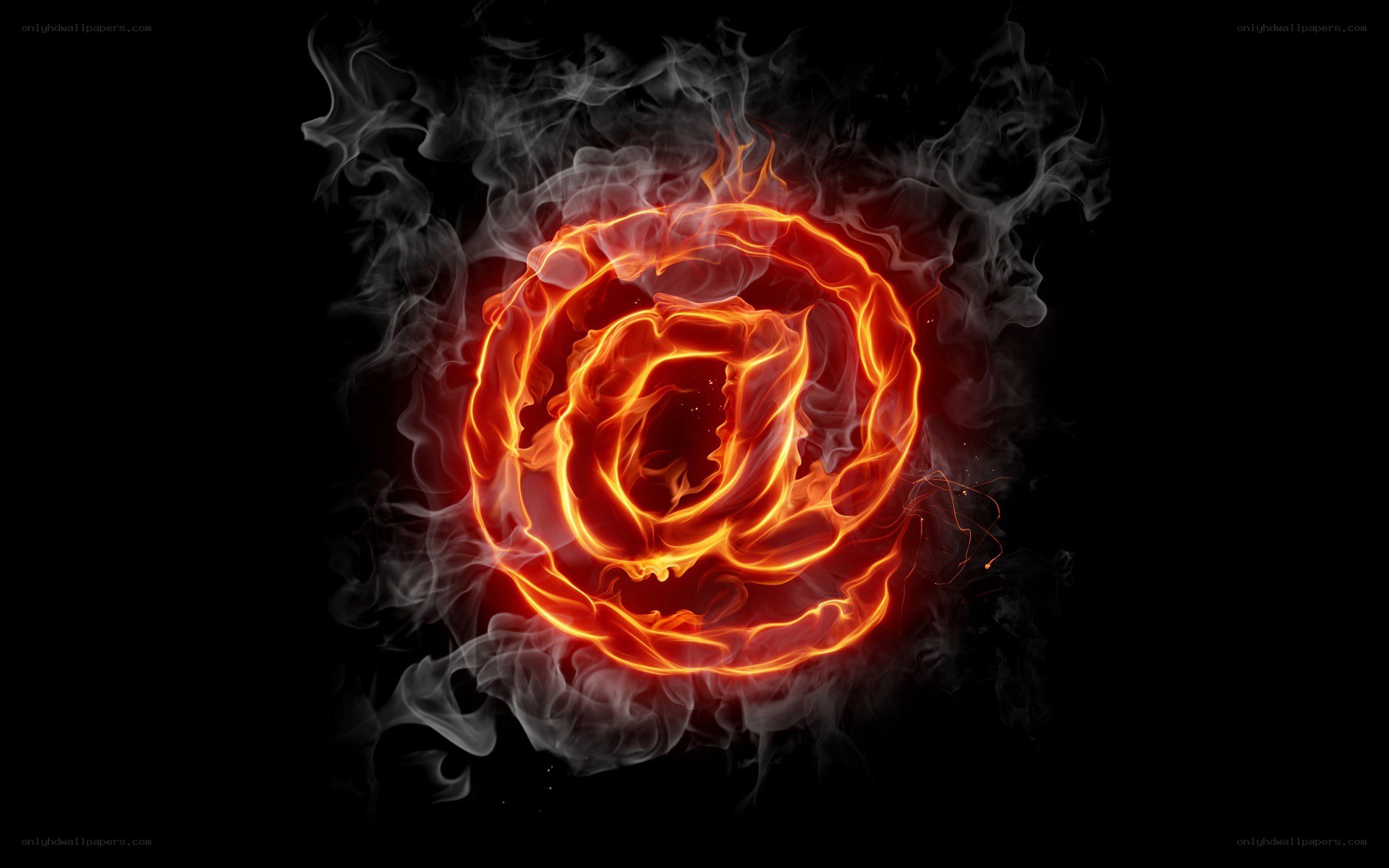 flaming at symbol