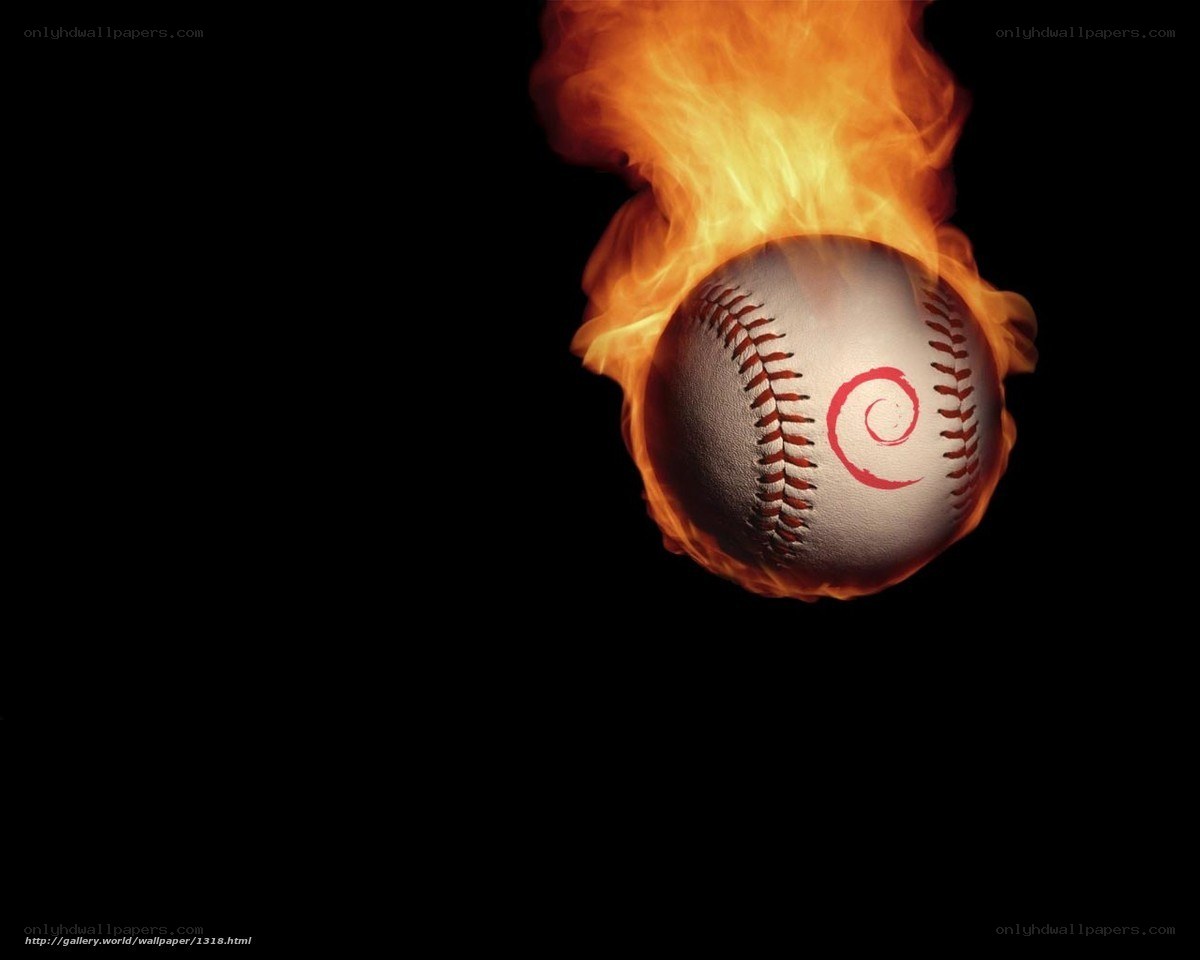 flaming baseball with logo