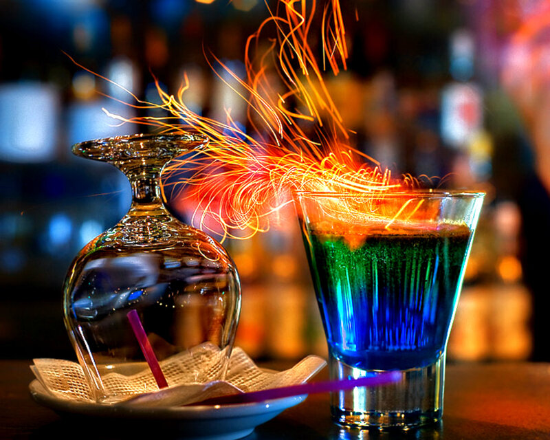 Flaming Cocktail Drink