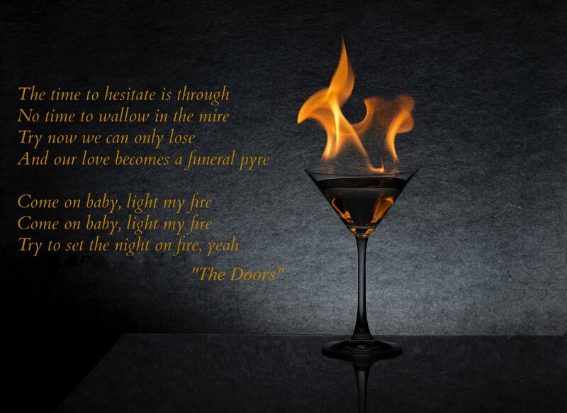 Flaming Cocktail Glass