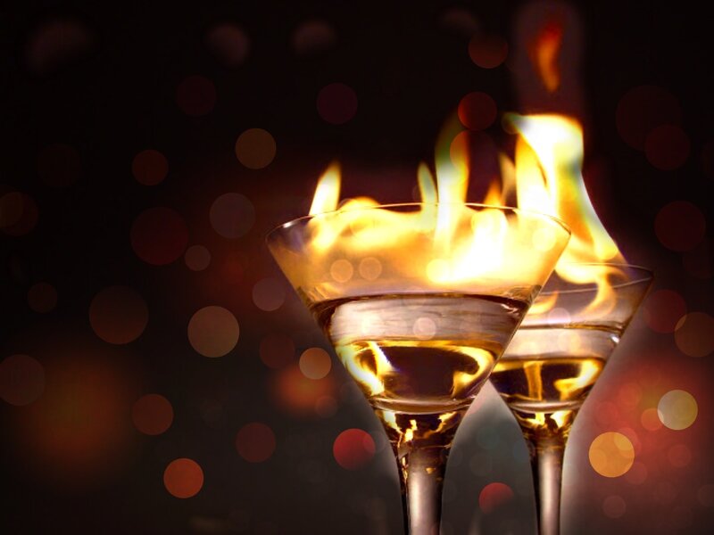 Flaming Cocktails — Black