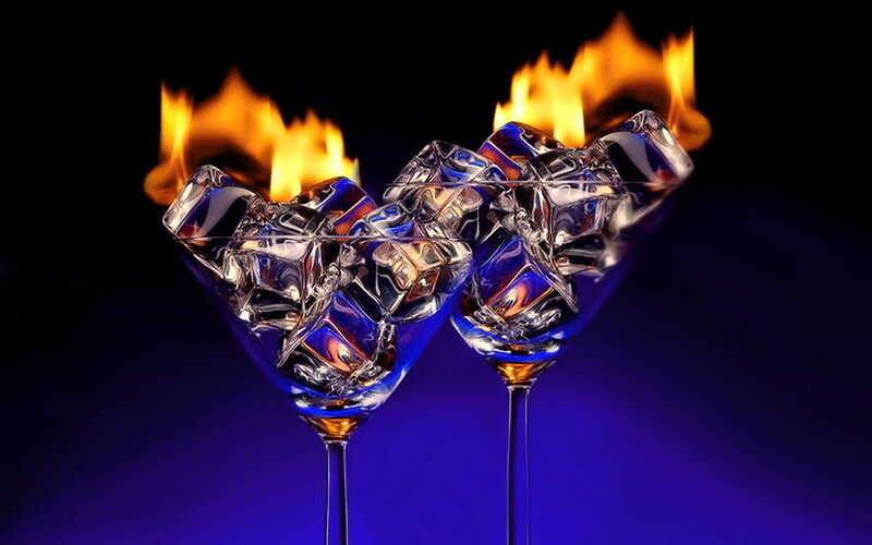 Flaming Cocktails — Blue