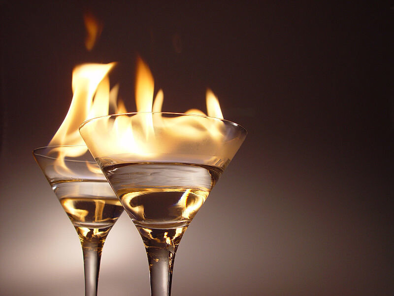 Flaming Cocktails — Brown