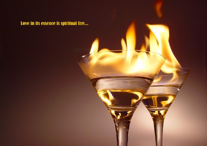Flaming Cocktails — Yellow, Dramatic, Photograph