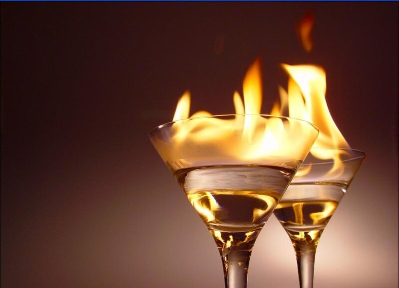 Flaming Cocktails — Yellow