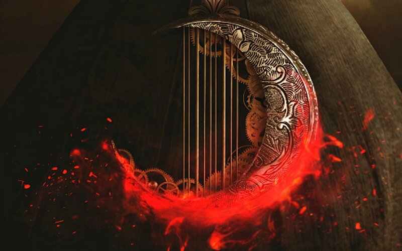 Flaming Crescent Harp