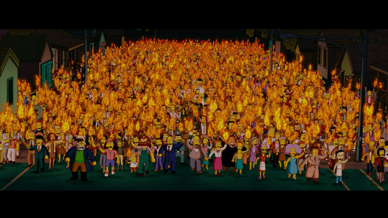 Flaming Crowd of Characters