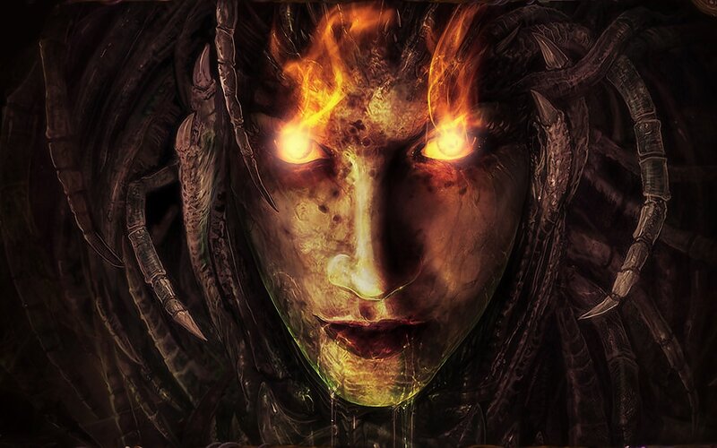 Flaming Demon Face