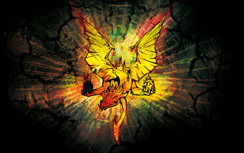 Flaming Dragon in Flight