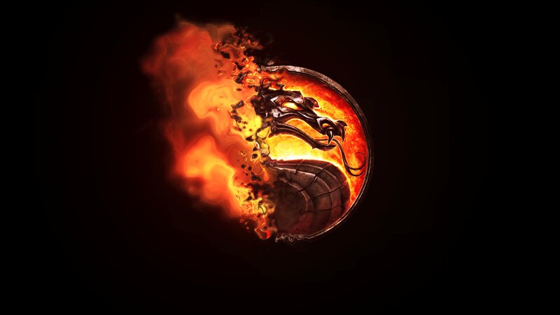 Flaming Dragon Logo — Black, Dramatic