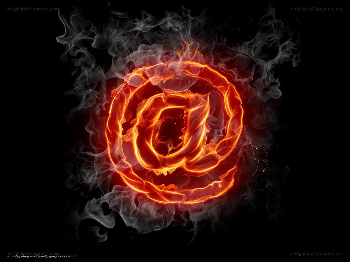 Flaming email symbol