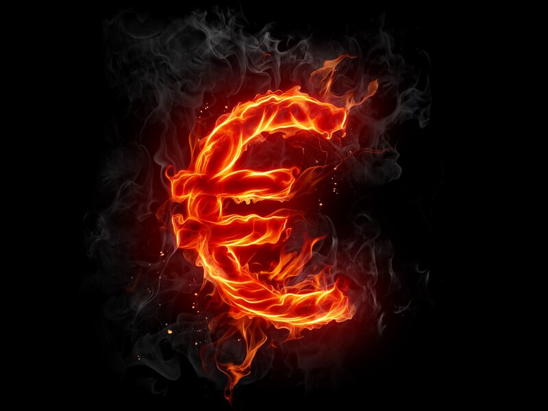 flaming euro symbol