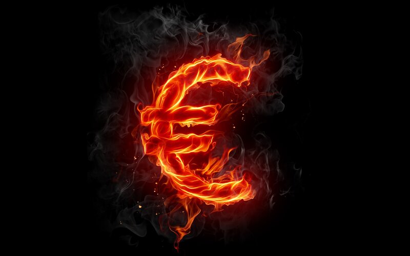 flaming euro symbol