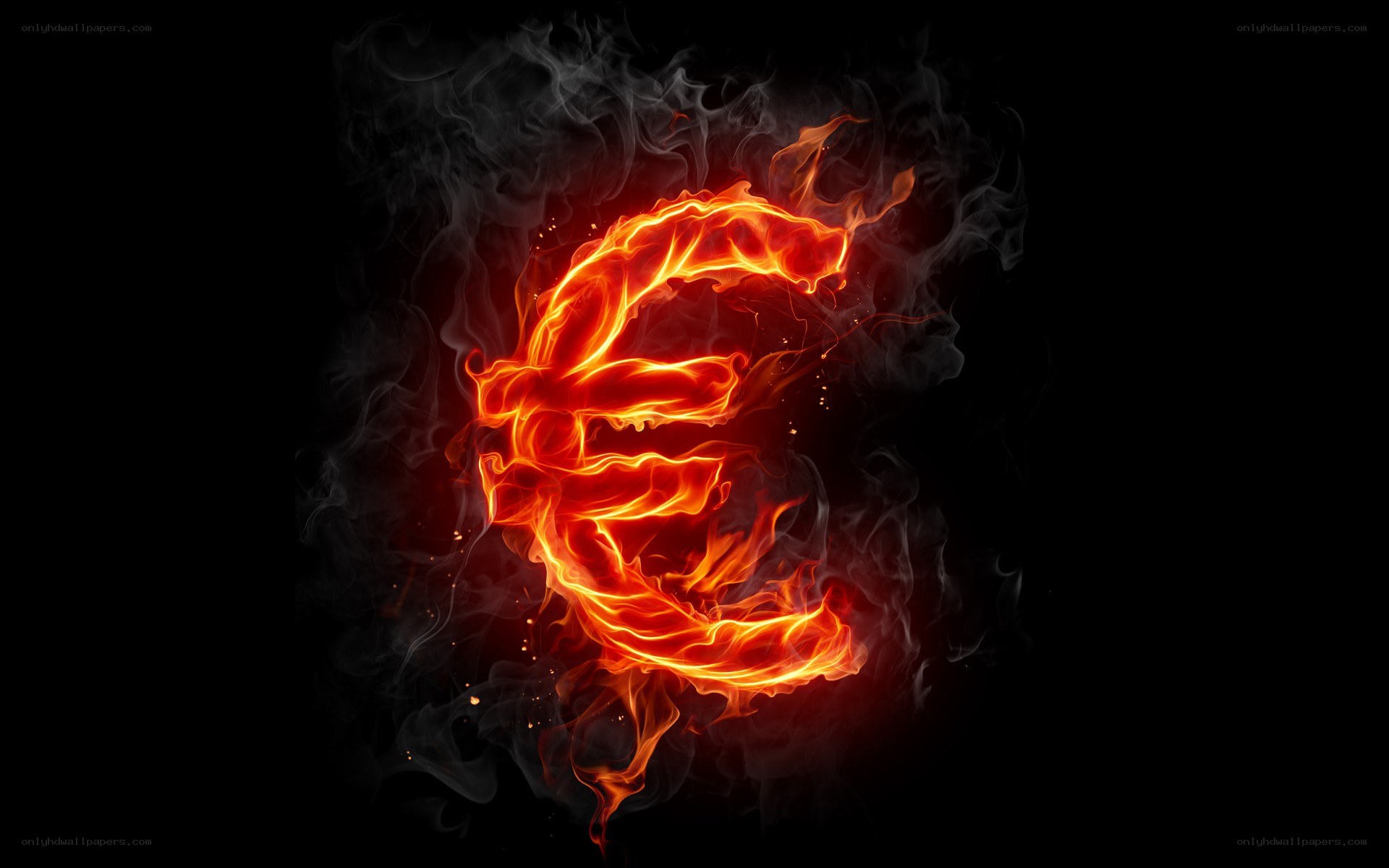 flaming euro symbol