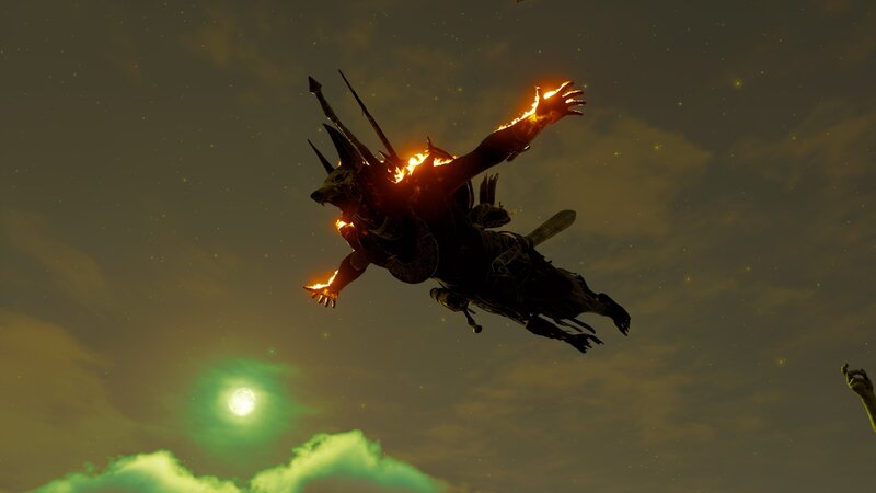 Flaming Figure in Flight