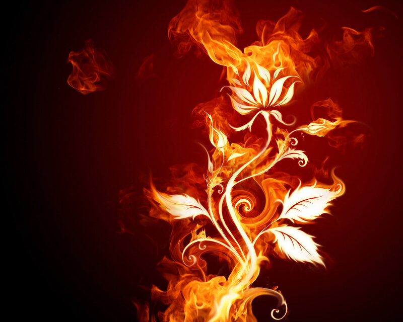 Flaming floral design