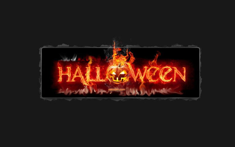 Flaming Halloween Text